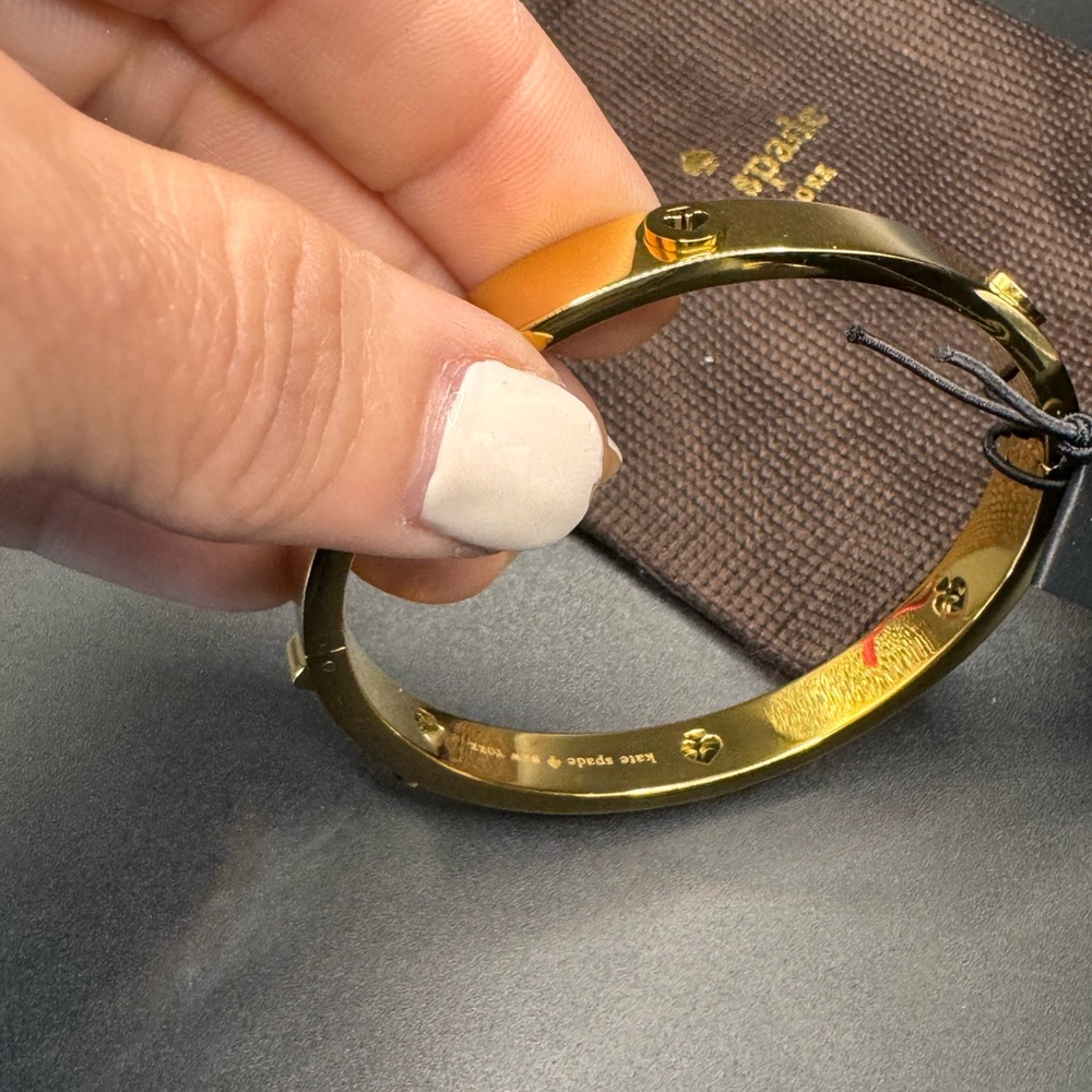 kate spade Gold Tone Hinged Bangle Bracelet - Picture 6 of 7